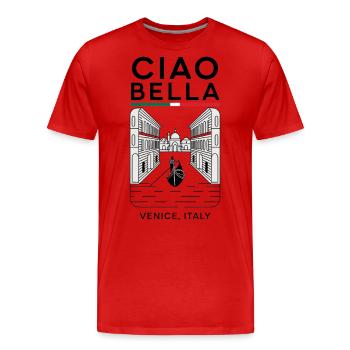 Ciao Bella Venice Italy - Men's Premium Organic T-Shirt - red - Front - Damien (186cm)