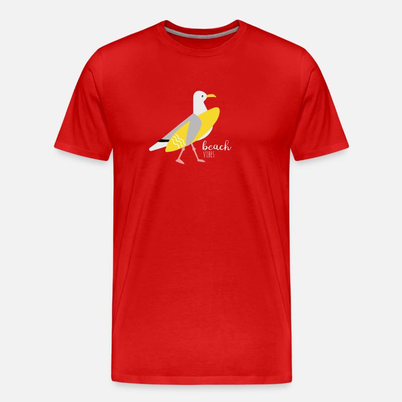 Surfer Möwe - Männer Premium Bio T-Shirt - Rot