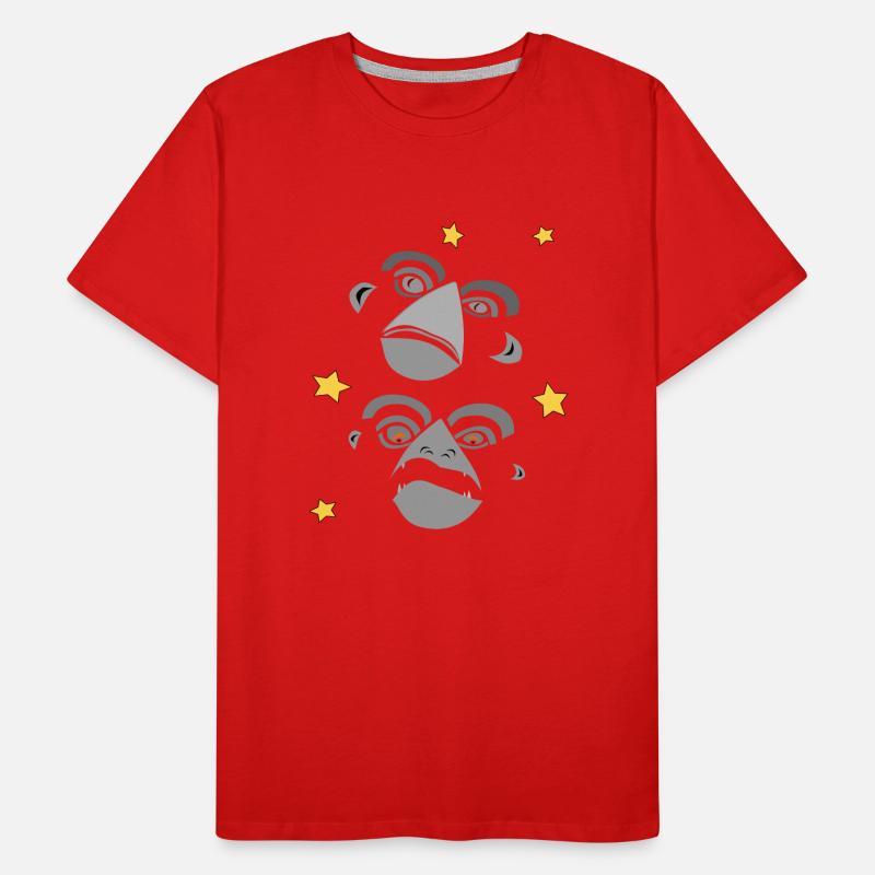 Two monkey faces screaming Men's Premium Organic T-Shirt