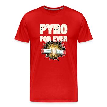 Pétard Pyro For Ever - T-shirt bio Premium Homme - rouge - Devant - Damien (186cm)