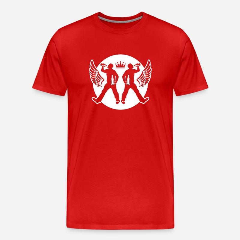 Drinking Bier Silhouette - Männer Premium Bio T-Shirt - Rot