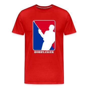 Chasseur amateur - T-shirt bio Premium Homme - rouge - Devant - Damien (186cm)