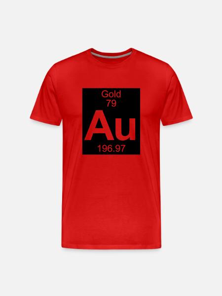 Gold (Au) (element 79) - Men's Premium Organic T-Shirt - red