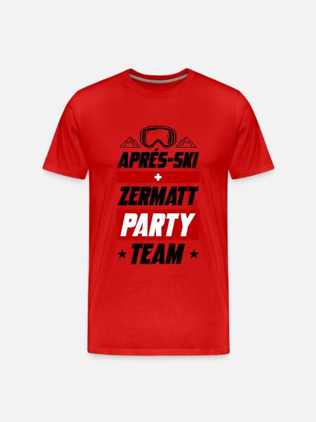 Après Ski Zermatt Party Team - Men's Premium Organic T-Shirt - red