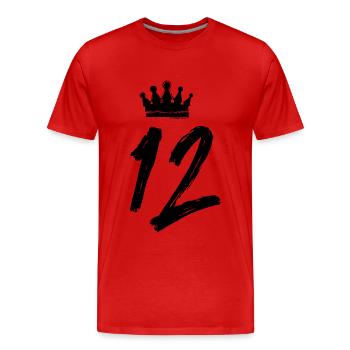 12 Couronne numérique - T-shirt bio Premium Homme - rouge - Devant - Damien (186cm)