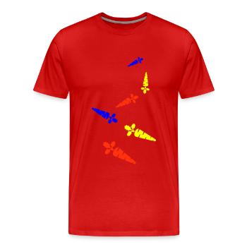 Carrot symbol - Men's Premium Organic T-Shirt - red - Front - Damien (186cm)