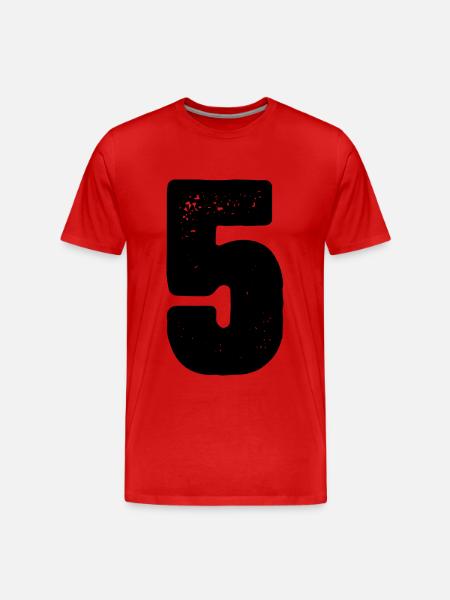 5 Number jersey - Men's Premium Organic T-Shirt - red