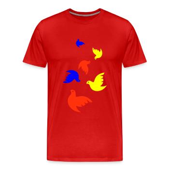 Colombe de la paix - T-shirt bio Premium Homme - rouge - Devant - Damien (186cm)