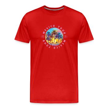 Circuit au Mexique Palmiers - T-shirt bio Premium Homme - rouge - Devant - Damien (186cm)