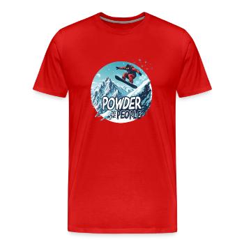 Powder to the People – Snowboard & Powder - Men's Premium Organic T-Shirt - red - Front - Damien (186cm)