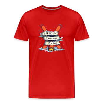 Billets de remontées mécaniques – ski et plaisir sur les pistes - T-shirt bio Premium Homme - rouge - Devant - Damien (186cm)