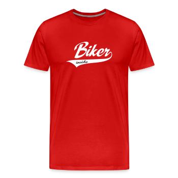 biker - Men's Premium Organic T-Shirt - red - Front - Damien (186cm)
