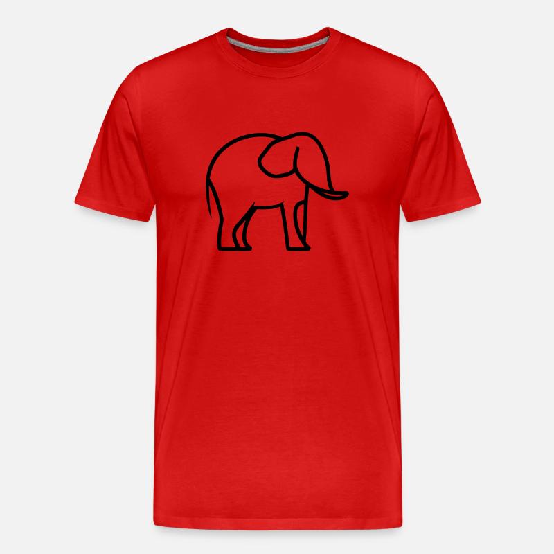 Elefant - Männer Premium Bio T-Shirt - Rot