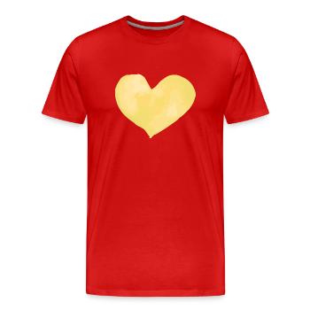 Cœur Amour Dans L’amour - T-shirt bio Premium Homme - rouge - Devant - Damien (186cm)