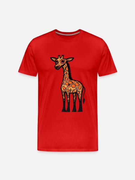 Giraffe Halloween Animal - Men's Premium Organic T-Shirt - red
