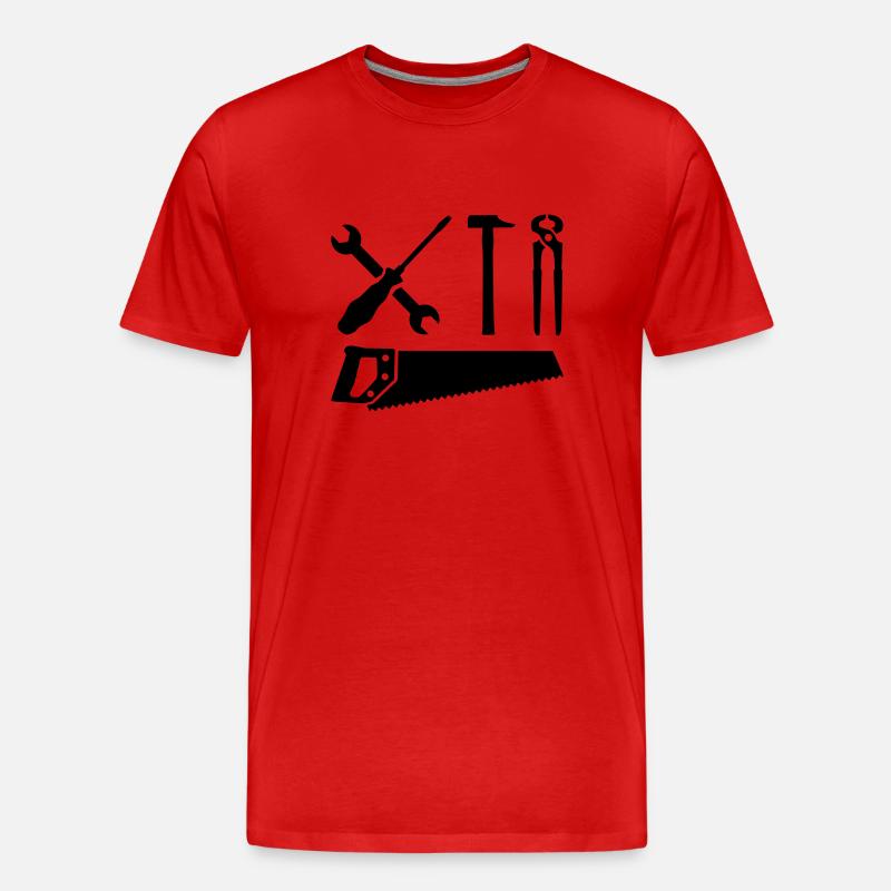 Werkzeug - Männer Premium Bio T-Shirt - Rot