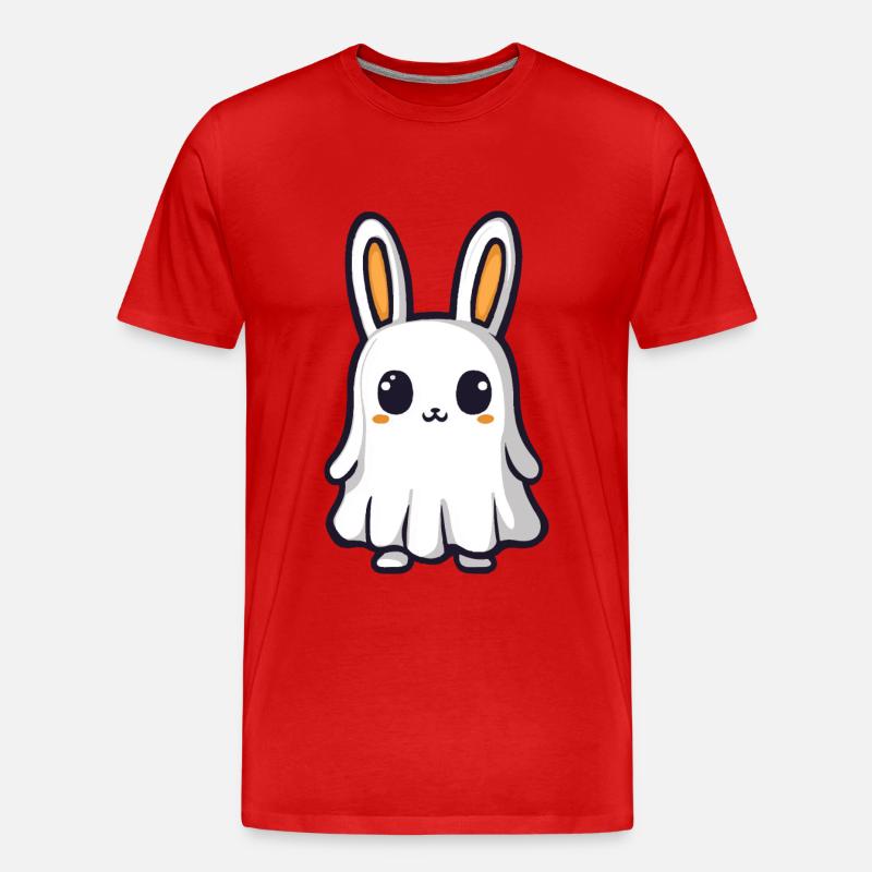 Hase Halloween Comic Geist - Männer Premium Bio T-Shirt - Rot