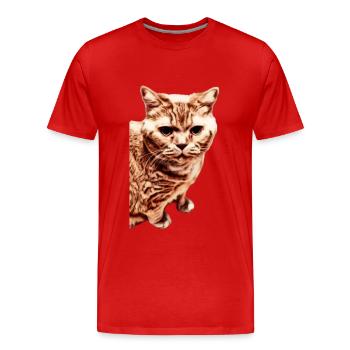 Chat British Shorthair - T-shirt bio Premium Homme - rouge - Devant - Damien (186cm)