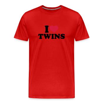 Zwillinge - Männer Premium Bio T-Shirt - Rot - Vorne - Damien (186cm)