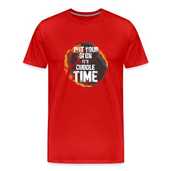 Jiu Jitsu Selbstverteidigung - Männer Premium Bio T-Shirt - Rot - Vorne - Damien (186cm)