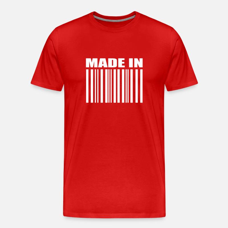 Barcode - Männer Premium Bio T-Shirt - Rot