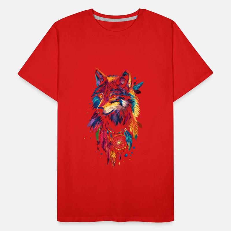 Wolf Traumfänger Männer Premium Bio T-Shirt