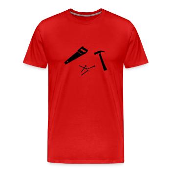 outils - T-shirt bio Premium Homme - rouge - Devant - Damien (186cm)