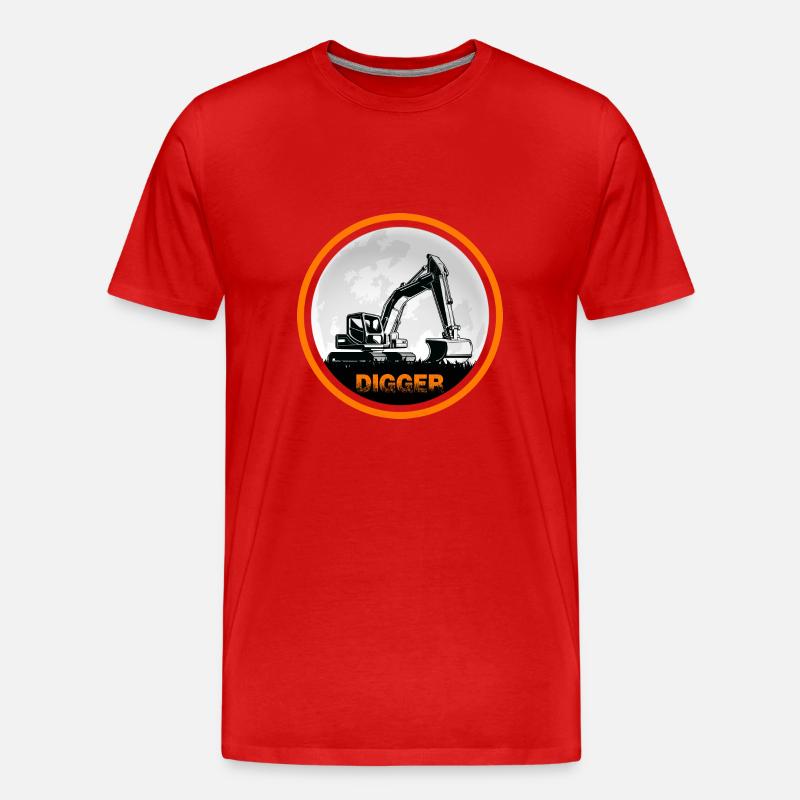 Baggerfahrer Bagger "Digger" Baggerschaufel - Männer Premium Bio T-Shirt - Rot