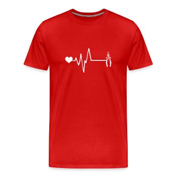Zange Puls Herzschlag Werkzeug - Männer Premium Bio T-Shirt - Rot - Vorne - Damien (186cm)