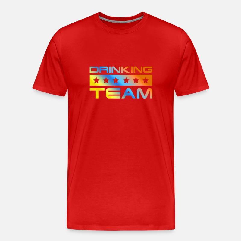 Drinking Crew Bunt - Männer Premium Bio T-Shirt - Rot
