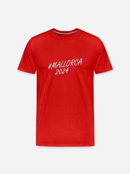 Mallorca 2024 Heart Trip - Men's Premium Organic T-Shirt - red