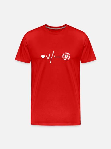 Roulette Pulse Heart - Men's Premium Organic T-Shirt - red