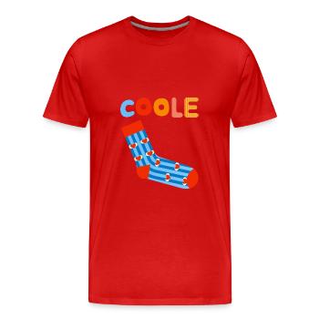 Chaussette cool - design motivant amusant - T-shirt bio Premium Homme - rouge - Devant - Damien (186cm)