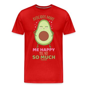 Avocados Make Me Happy You Not So Much - Men's Premium Organic T-Shirt - red - Front - Damien (186cm)