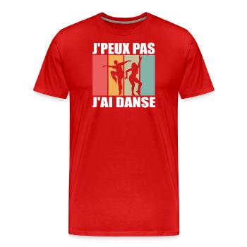 J'peux pas j'ai danse - Je Peux Pas J'ai Danse - T-shirt bio Premium Homme - rouge - Devant - Damien (186cm)