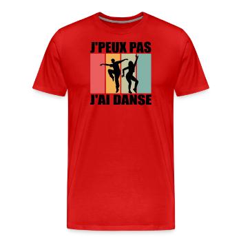 J'peux pas j'ai danse - Je Peux Pas J'ai Danse - T-shirt bio Premium Homme - rouge - Devant - Damien (186cm)