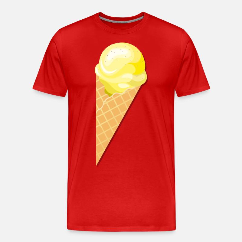 Kugel Vanille Eis Geschenk Idee - Männer Premium Bio T-Shirt - Rot