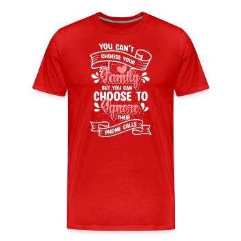 Cher membre de la famille fête à la maison - T-shirt bio Premium Homme - rouge - Devant - Damien (186cm)