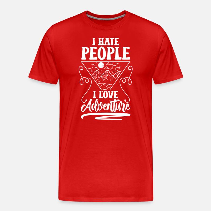 Sarkasmus Menschenmenge Abneigung Gemein - Männer Premium Bio T-Shirt - Rot