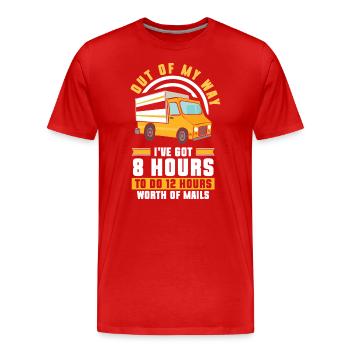Briefträger Postmann Pakete Kurierdienst - Männer Premium Bio T-Shirt - Rot - Vorne - Damien (186cm)