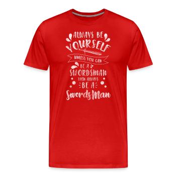 Schwertkämpfer Kampf Gladiator - Männer Premium Bio T-Shirt - Rot - Vorne - Damien (186cm)