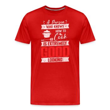 Koch Hobby Cuisine - Männer Premium Bio T-Shirt - Rot - Vorne - Damien (186cm)