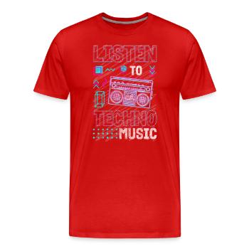Techno Elektro Musik Dubstep Edm - Männer Premium Bio T-Shirt - Rot - Vorne - Damien (186cm)