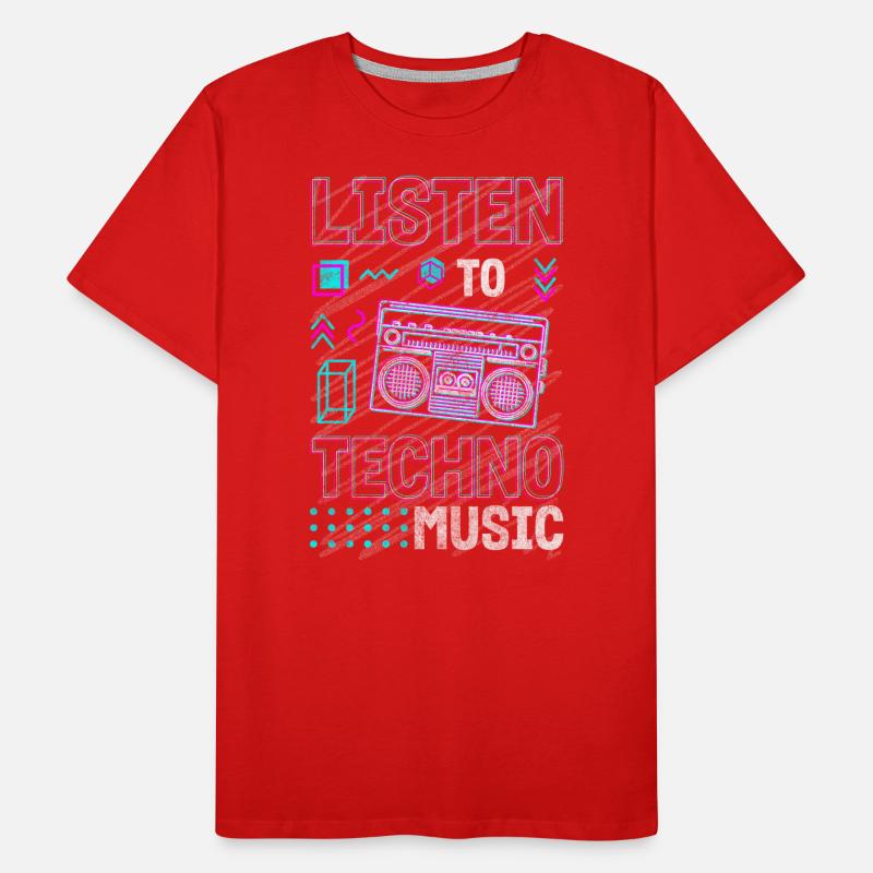 Techno Electro Music Dubstep Edm Men's Premium Organic T-Shirt