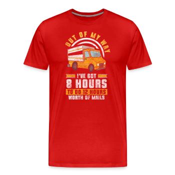Facteur Colis Facteur Facteur - T-shirt bio Premium Homme - rouge - Devant - Damien (186cm)