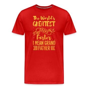 Grands-parents Parents Enceintes - T-shirt bio Premium Homme - rouge - Devant - Damien (186cm)