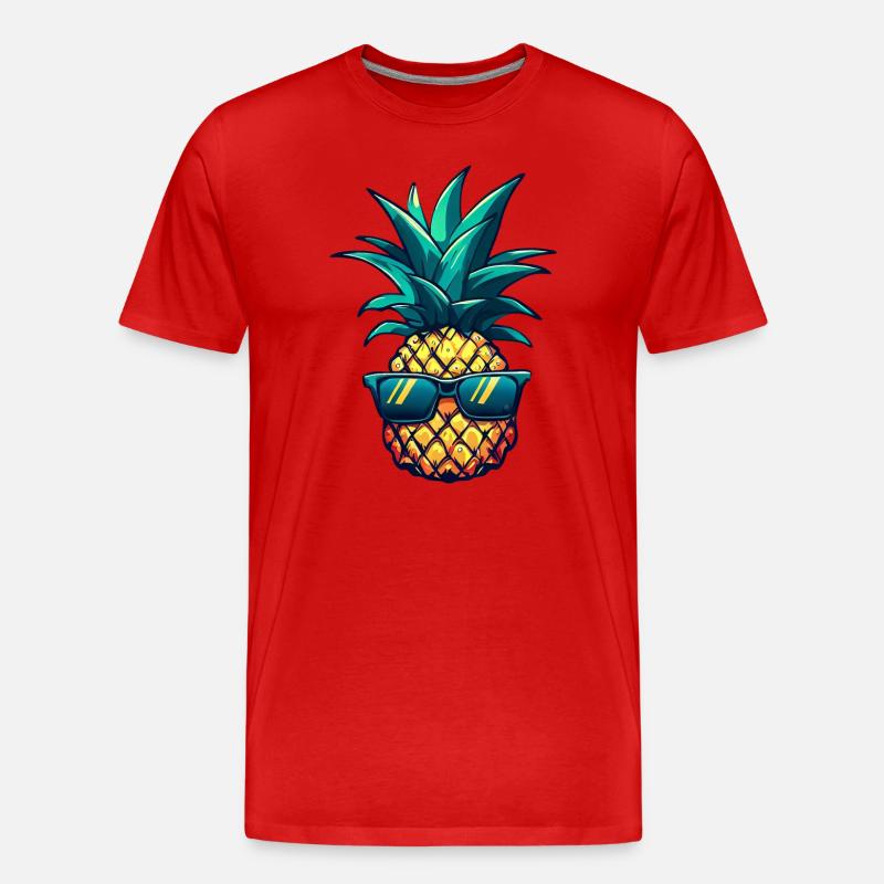 Cooler Ananas-Hingucker: Südfrucht mit Stil - Männer Premium Bio T-Shirt - Rot