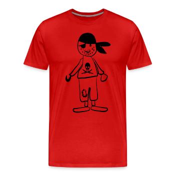 Pirat - Männer Premium Bio T-Shirt - Rot - Vorne - Damien (186cm)