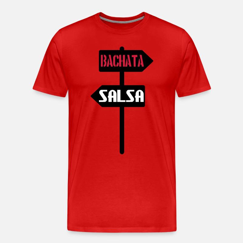 Bachata Salsa Schild - Männer Premium Bio T-Shirt - Rot