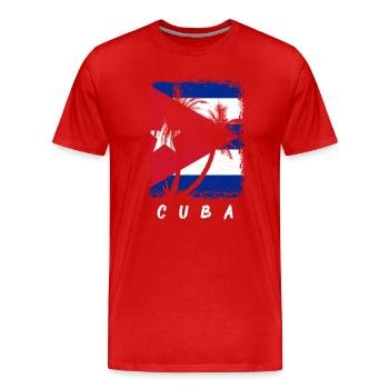Drapeau de Cuba Caraïbes Vacances Cuba Voyage La Havane - T-shirt bio Premium Homme - rouge - Devant - Damien (186cm)